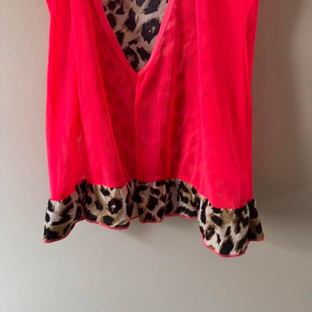 NWT Y2K neon pink leopard bustiers Medium B Cup animal print deadstock micromesh - Picture 5 of 7